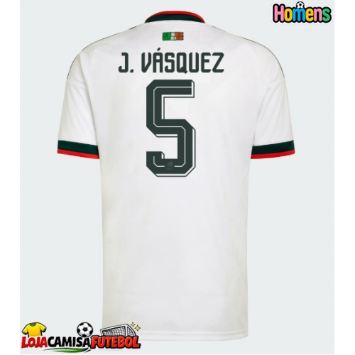 Camisa de Futebol México Johan Vasquez #5 Equipamento Secundário Mundo 2026 Manga Curta